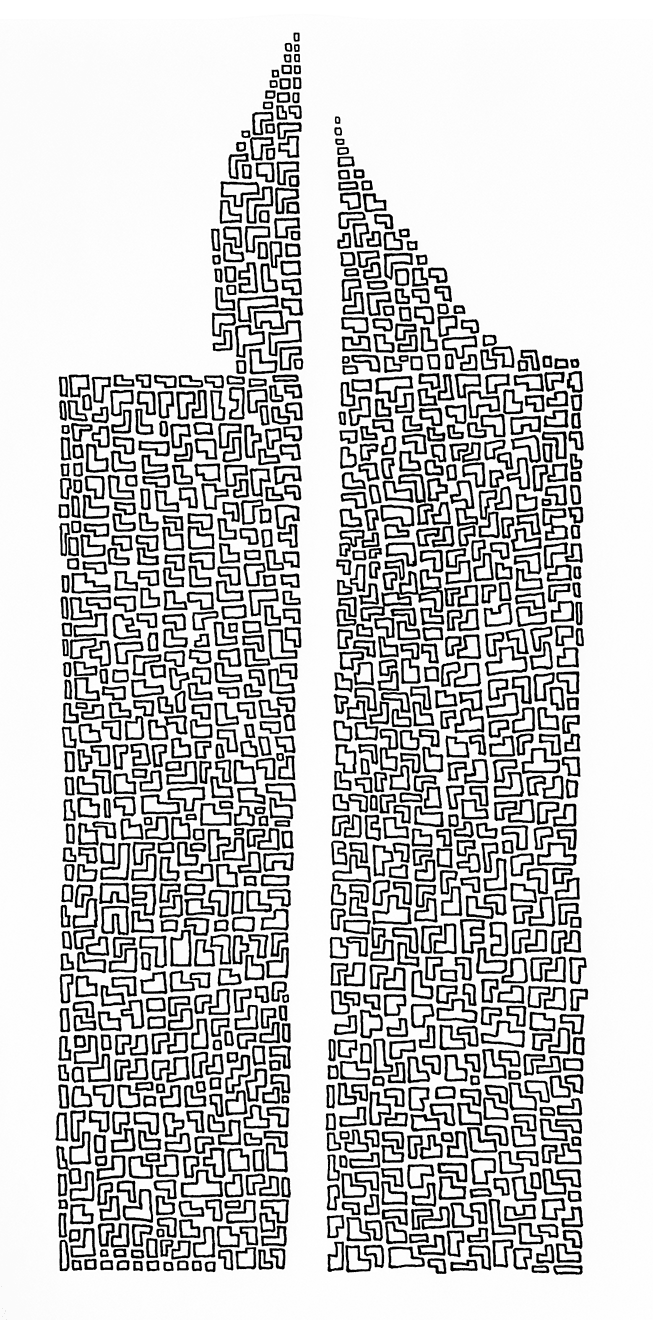 Side By Side No. Two  [ 12” x 8.5”  Ink Pen on Sketch Paper]