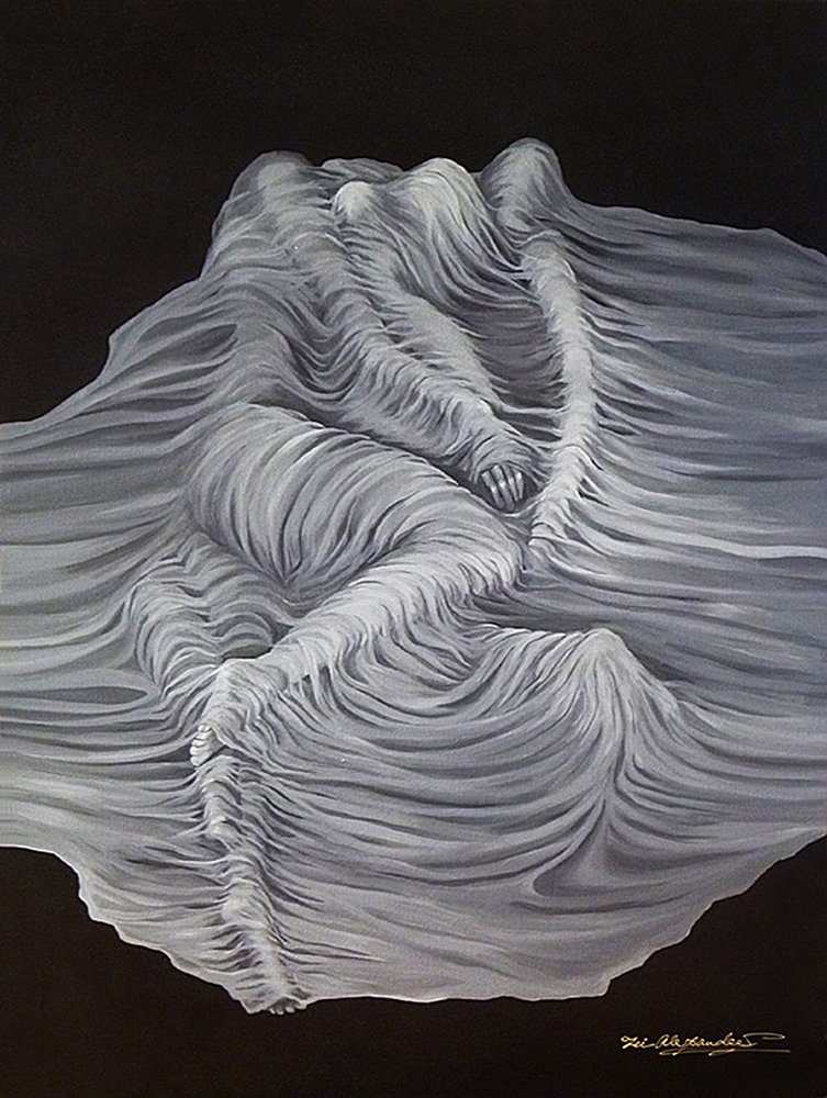 Greyish Revelations  30” x 40” x 1.5” 
Acrylic on canvas