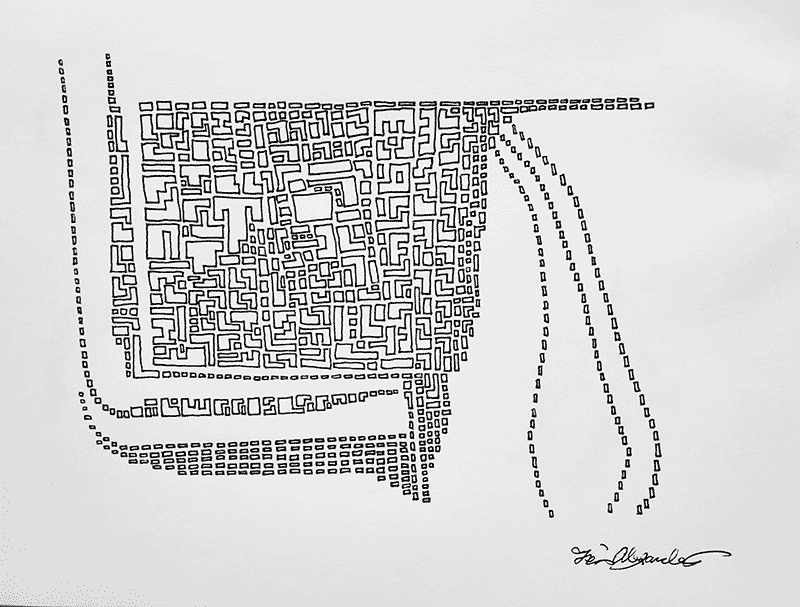Order In the Maze  [ 12” x 14”  Ink Pen on Sketch Paper]