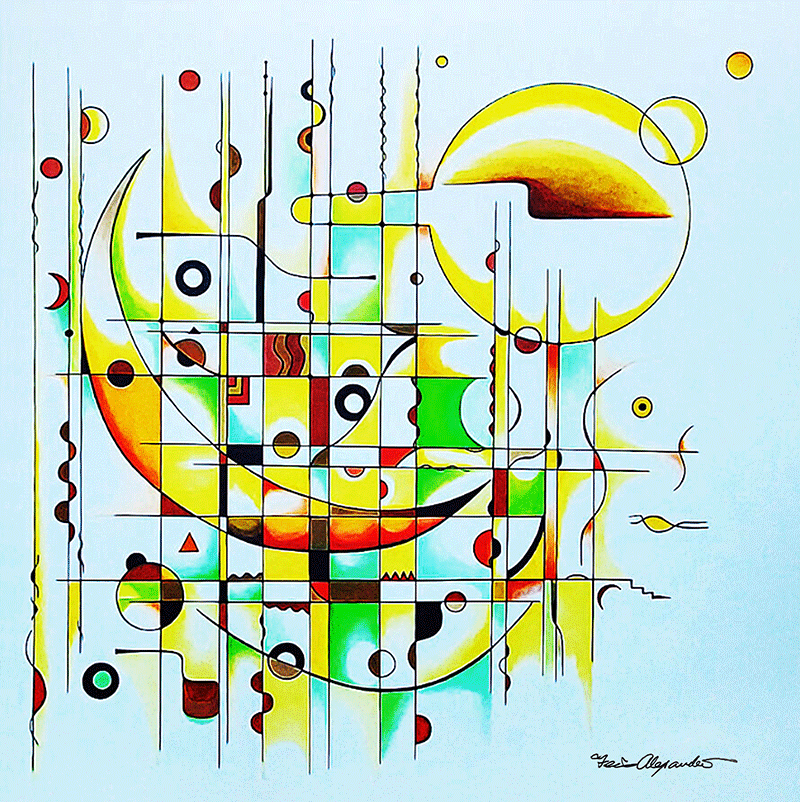 Highlighted Minutes  36” x 36” x 1.5”  Acrylic on Canvas