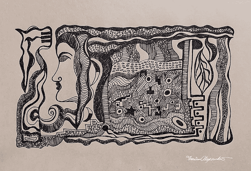 Wrinkles of the Spring  [ 11" x 8.5"  Ink Pen On Paper]