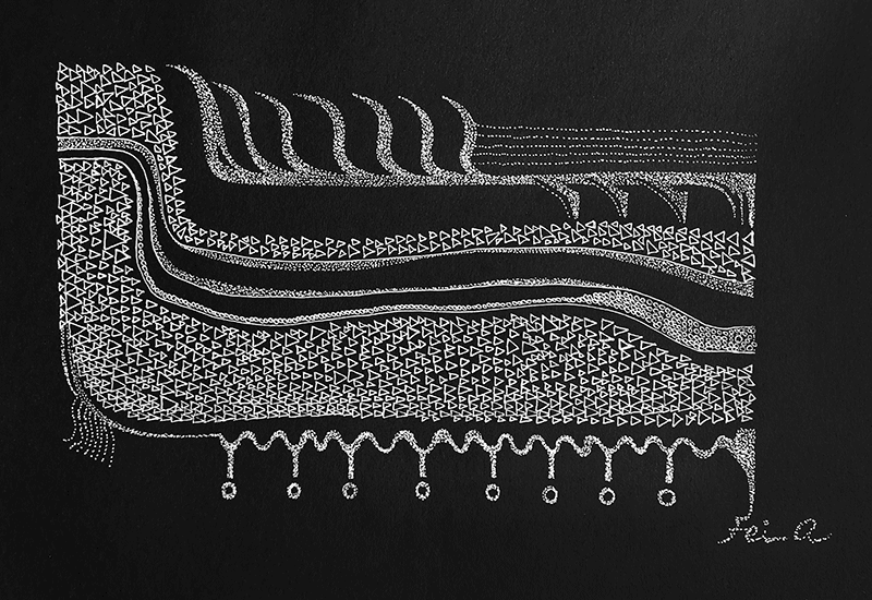 Echoes of the Earth  [ 14" x 8.5" Gel pen on Sketch Paper]