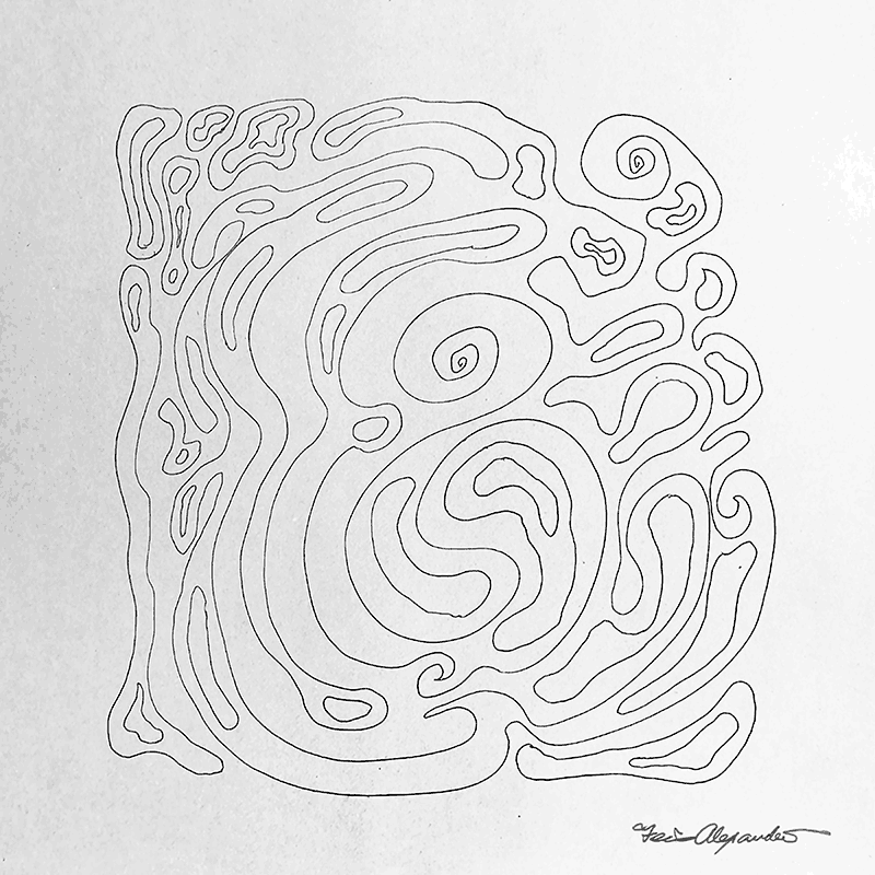 Puzzled Pieces  [ 10" x 10"  Ink Pen On Sketch Paper]