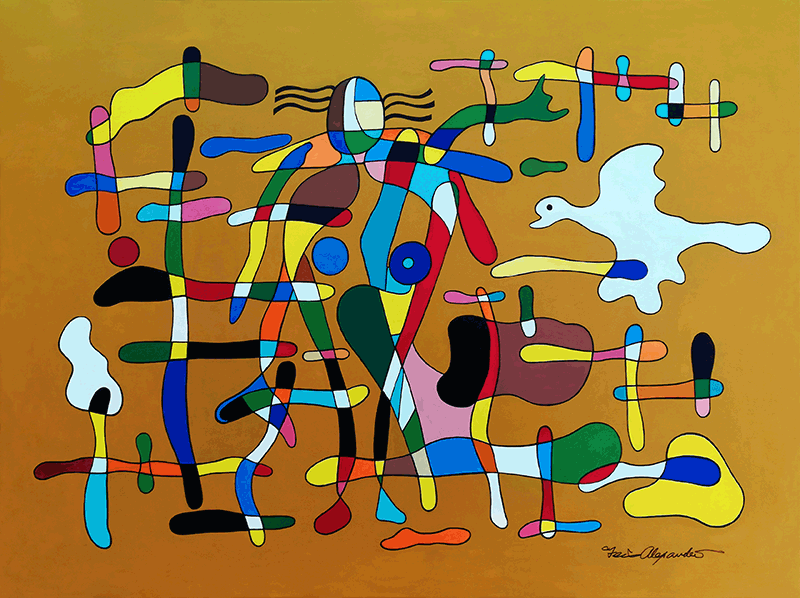 Breezy Air  40” x 30” x 1.5  ”Acrylic on Canvas