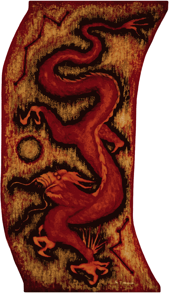 Dragon  28” x 18” x 2.5”  Oil Color and Oil Color Stick on hand-curved Unconventional Burlap