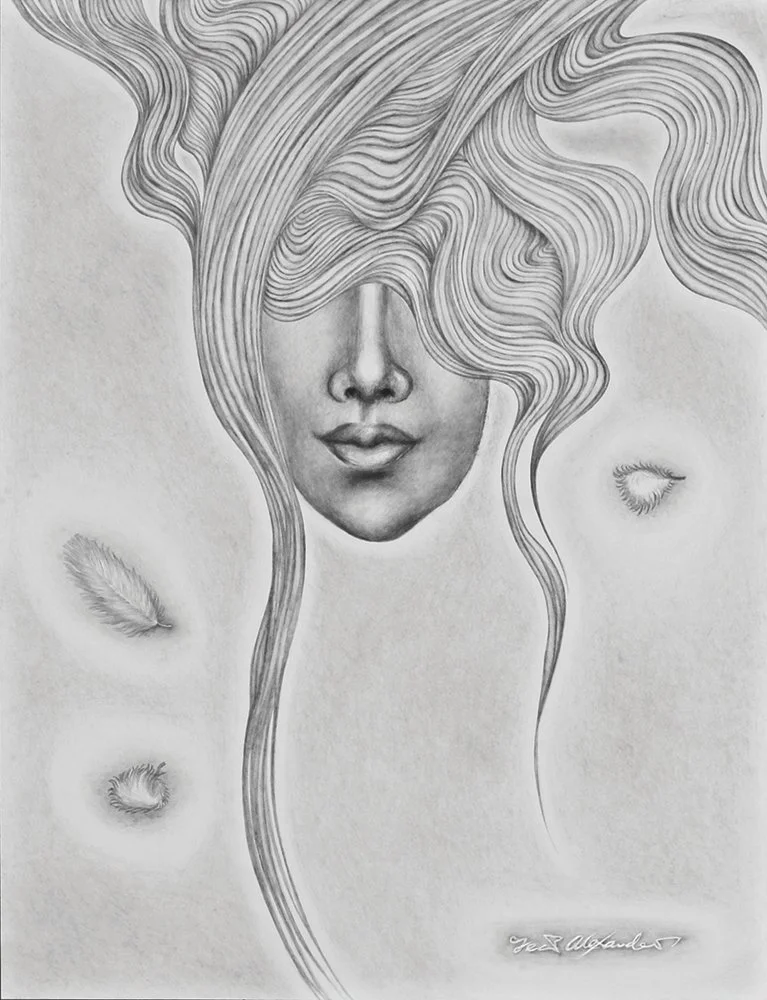 Floating Sorrow  [ 20" x 24"  Pencil On Sketch Paper]