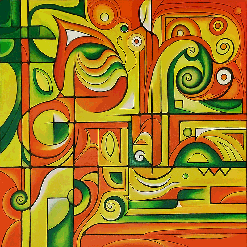 Summer Symphony  36” x 36” x 1.5”  Acrylic on Canvas