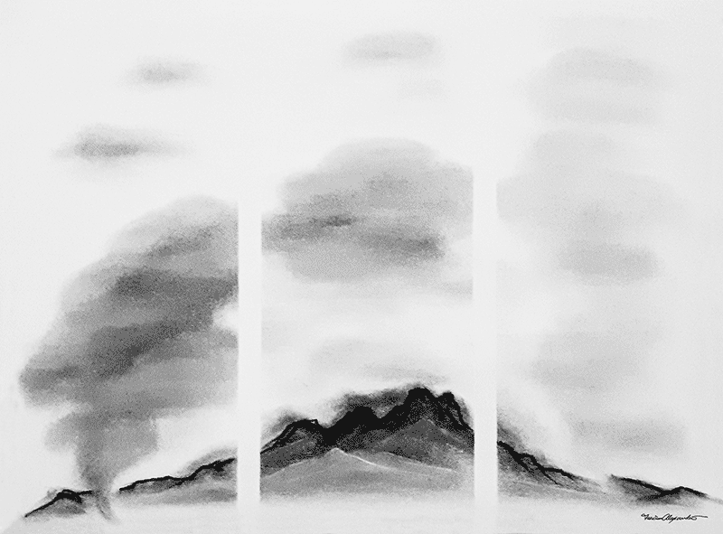 Cloudy Mountain  24” x 30”  Pastel on Sketch Paper