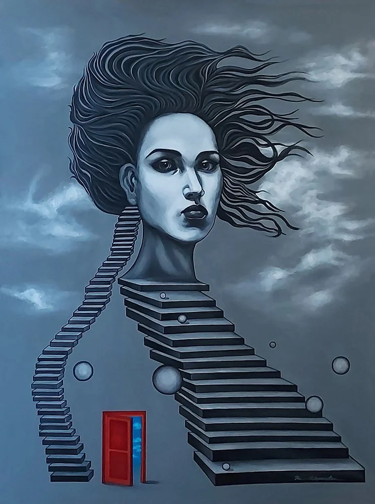 Stairs to the wind  
36” x 48” x 2” 
Acrylic on canvas