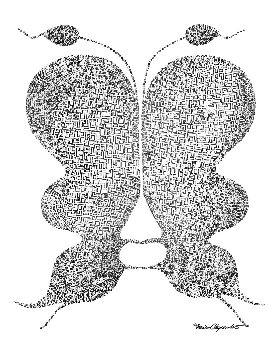 Butter Fly No.9  [ 12” x 8.5”  Ink Pen on Sketch Paper]