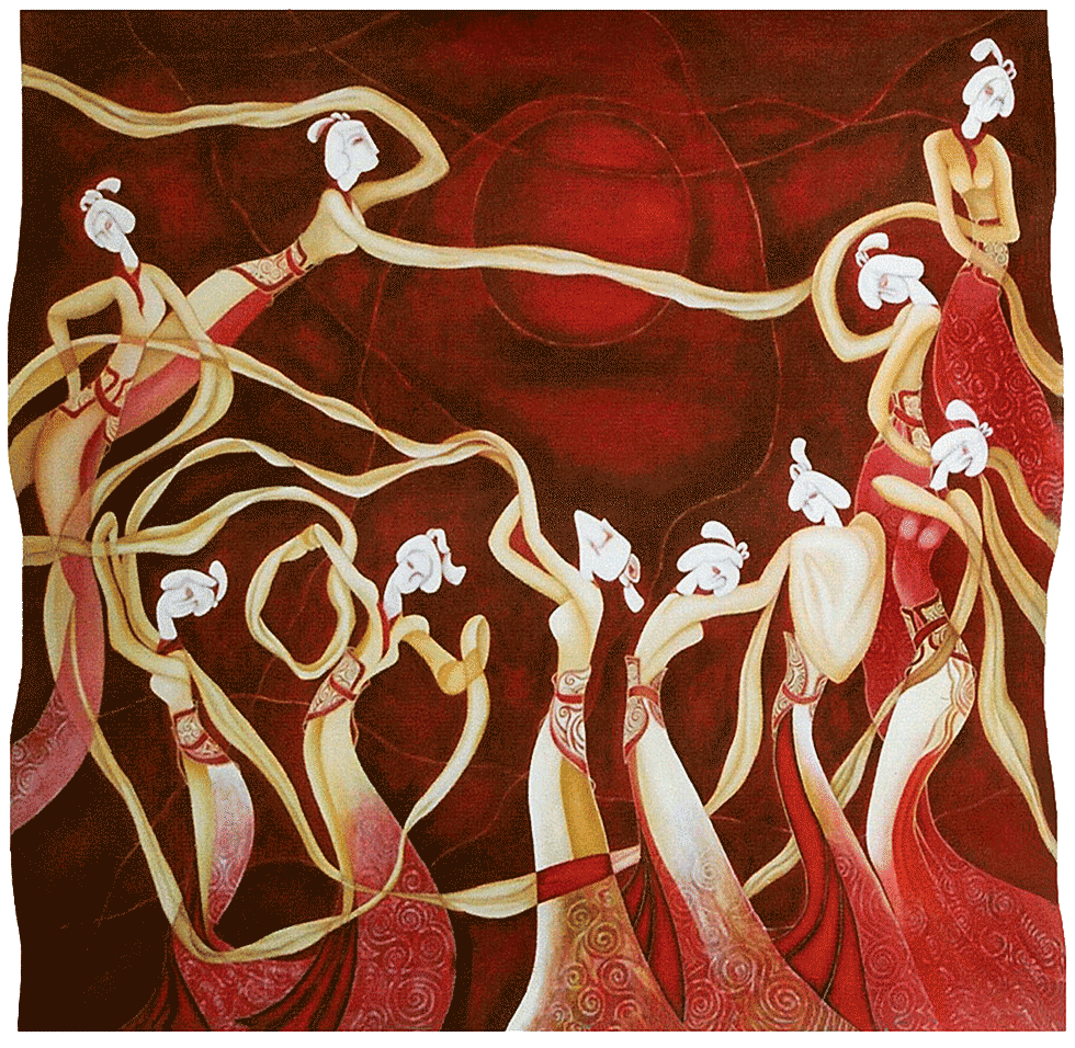 Dance with The Wind  48” x 52” x 1.5”  Acrylic on Canvas