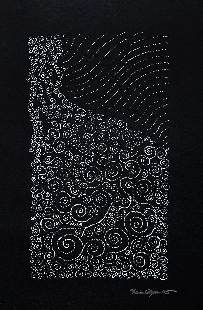 Breeze Whisper  [ 12” x 14”  Gel Pen on Sketch Paper]