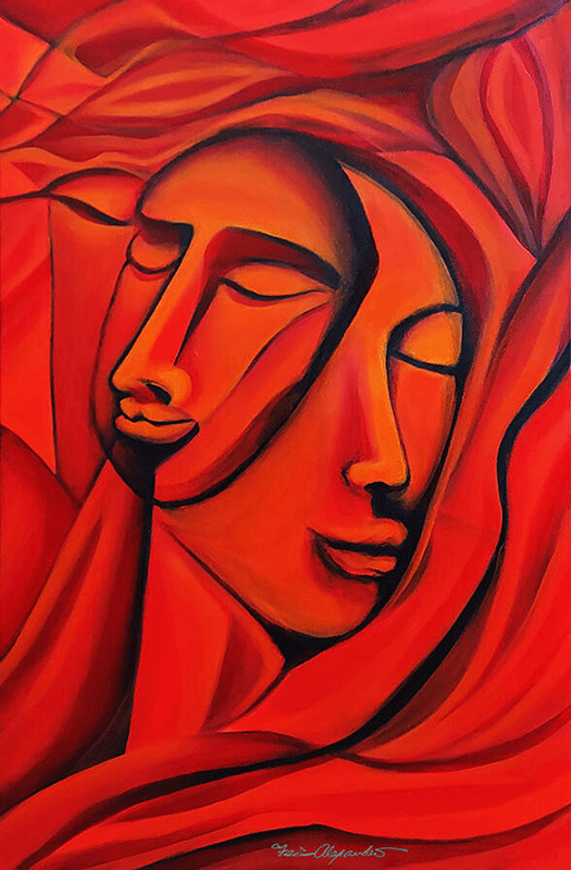 Red-Relations  24” x 36” x 1”  Acrylic On Canvas