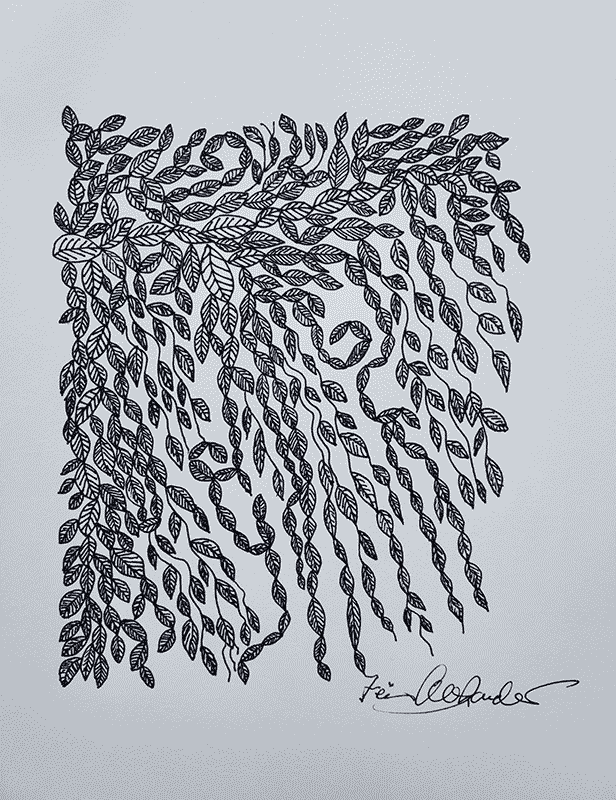 Leaves Talk  [ 12” x 14” Ink Pen on Sketch Paper]