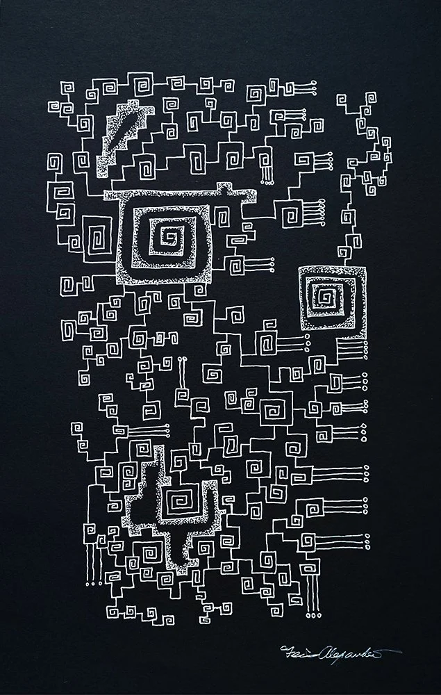 Seeded Wishe  [ 12” x 14”  Gel Pen on Sketch Paper]