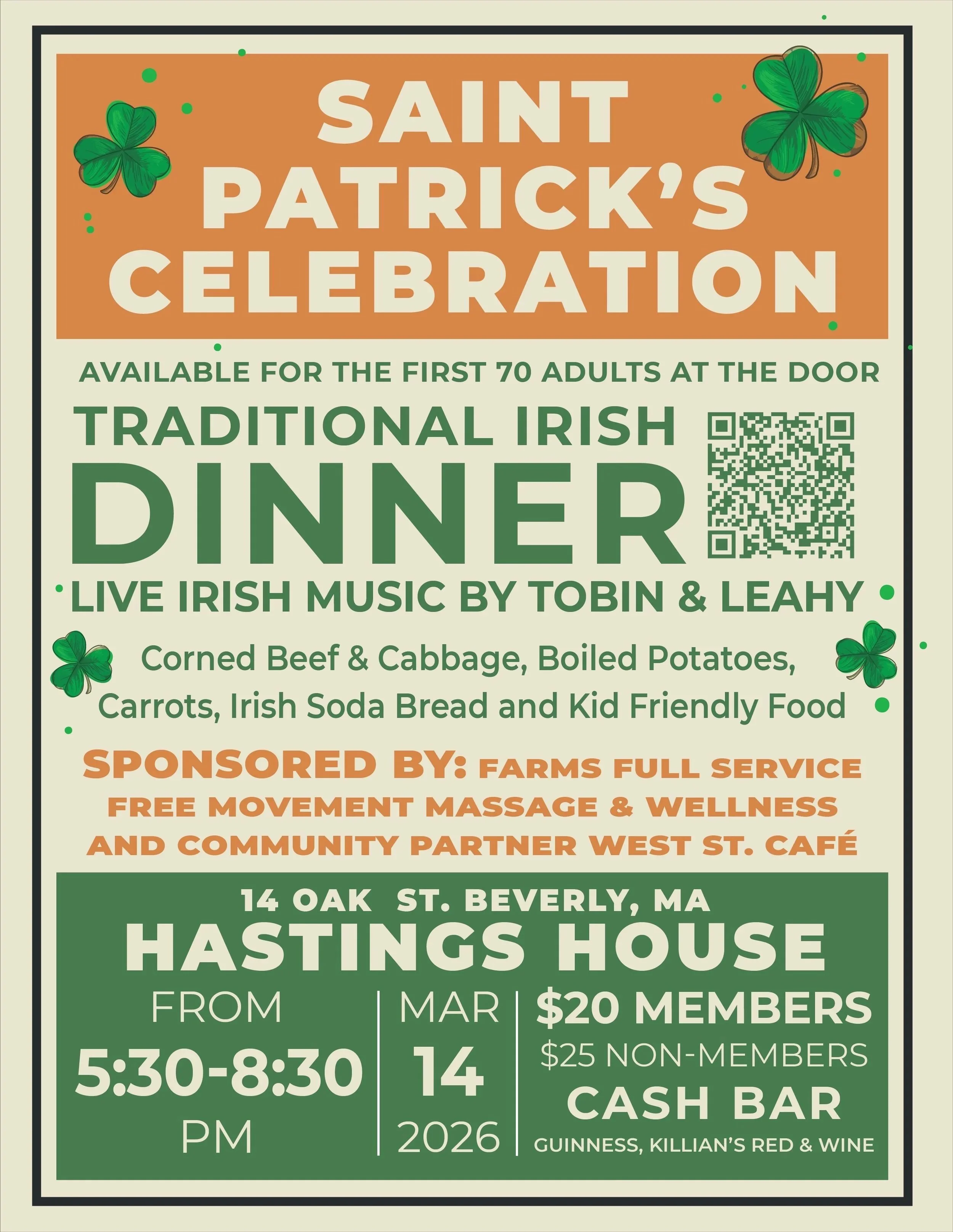St Patrick’s Day Dinner