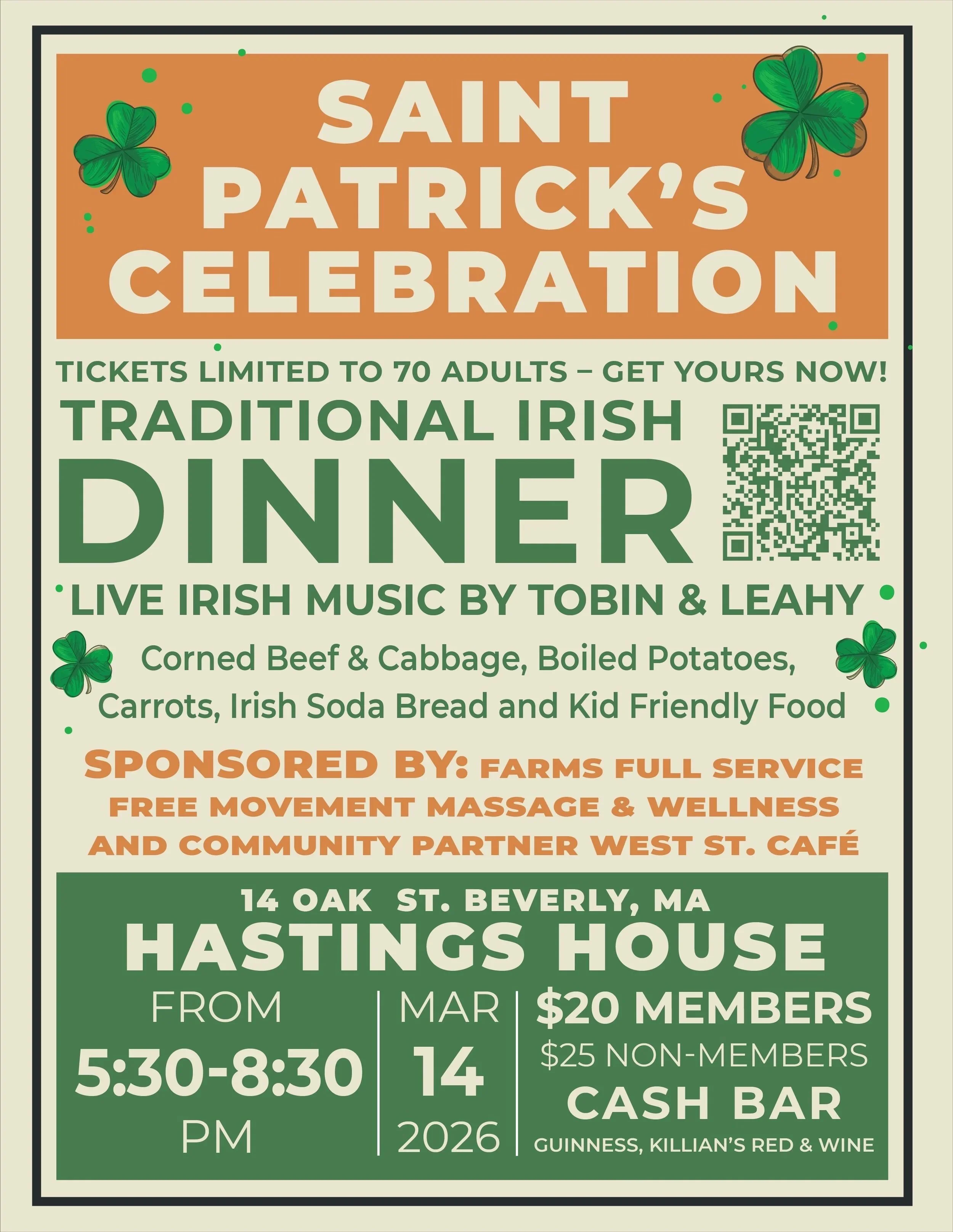 St Patrick’s Day Dinner