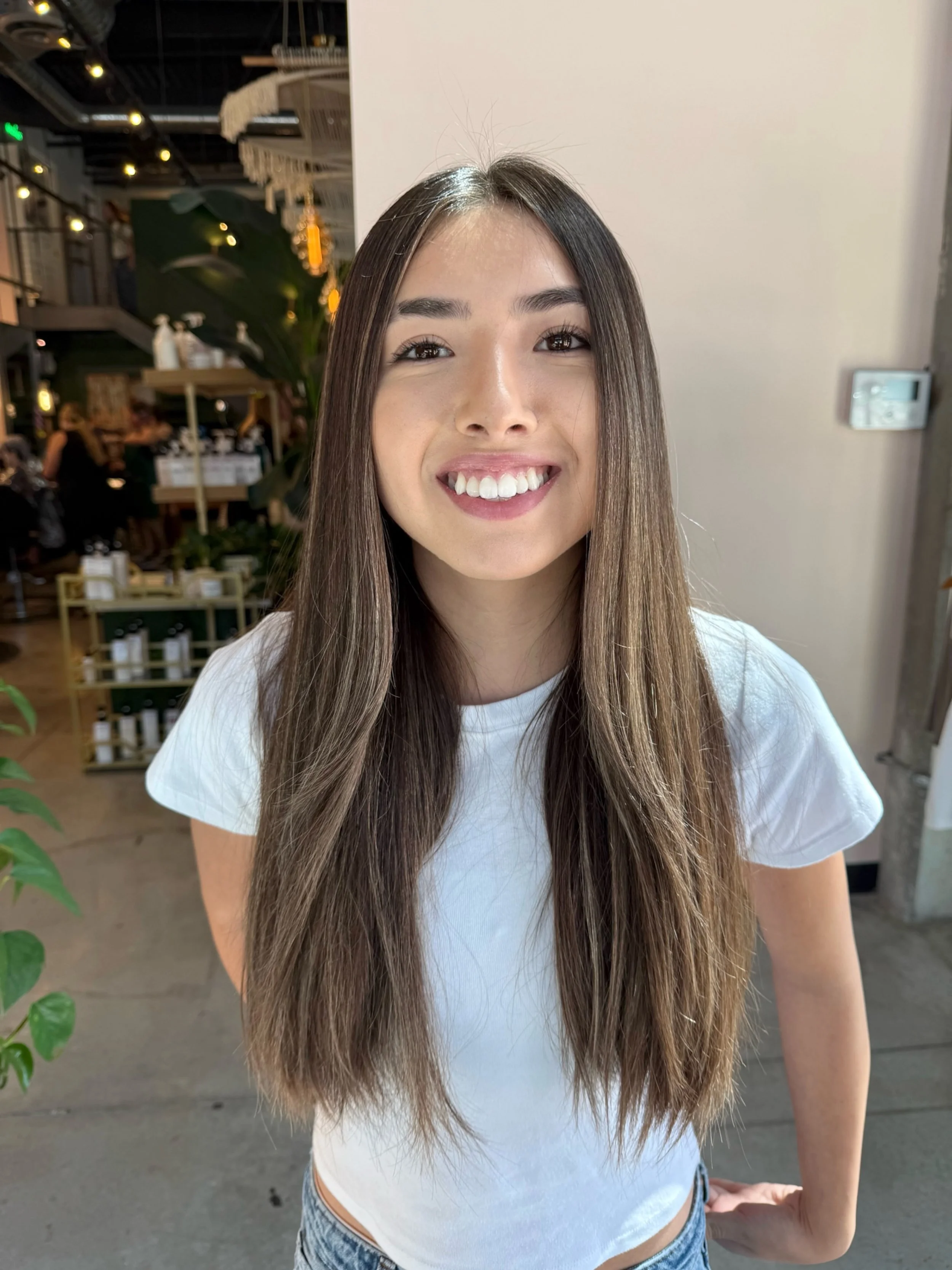 My daughter wanted to spend her very first paycheck on getting her hair done. We didn&rsquo;t have time to squeeze in a haircut before her shift, but she got the balayage she wanted and she LOVES it.
