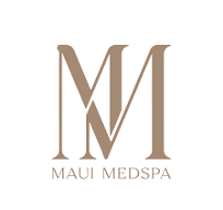 Logo of Maui Medspa with stylized M and M initials in beige on black background.