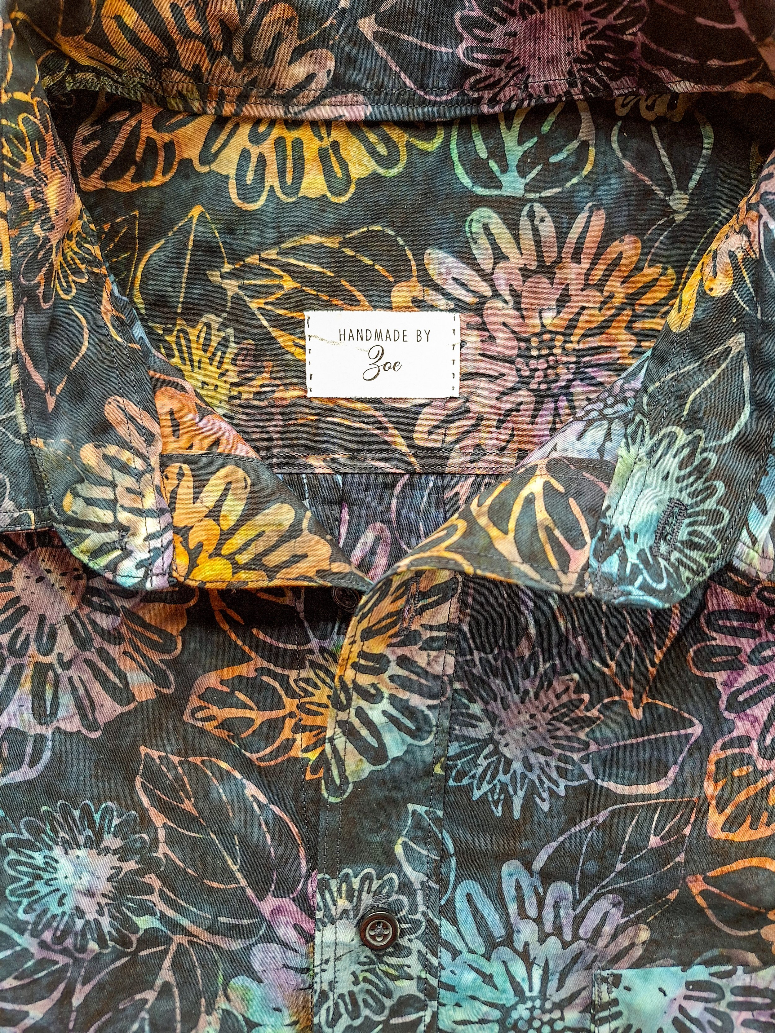 Black and Tie-Dye Button-up