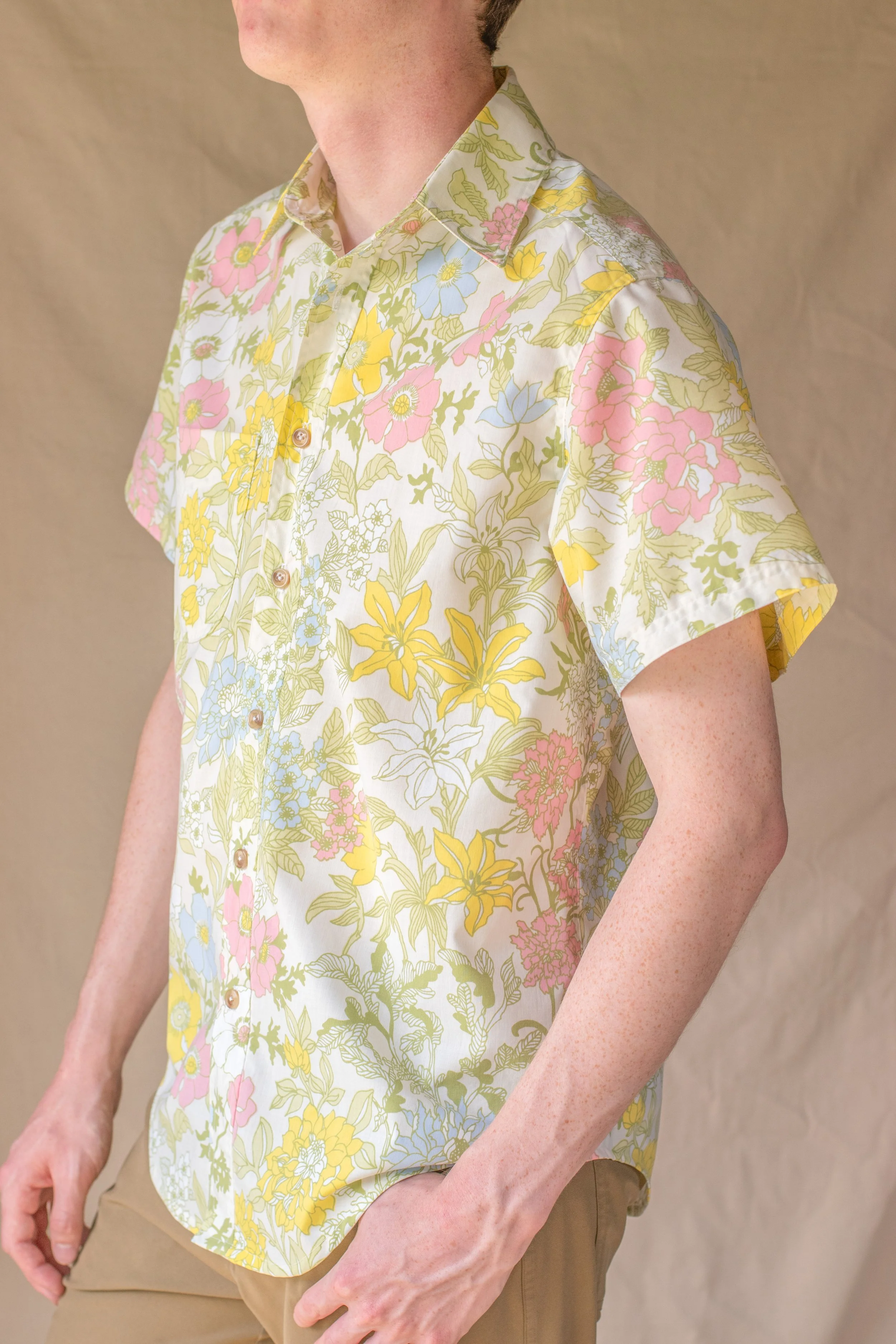 Floral Bedsheet Button-up