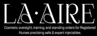 Text that reads, 'LA·ARE Cosmetic oversight, training, and standing orders for Registered Nurses practicing safe & expert injectables.'