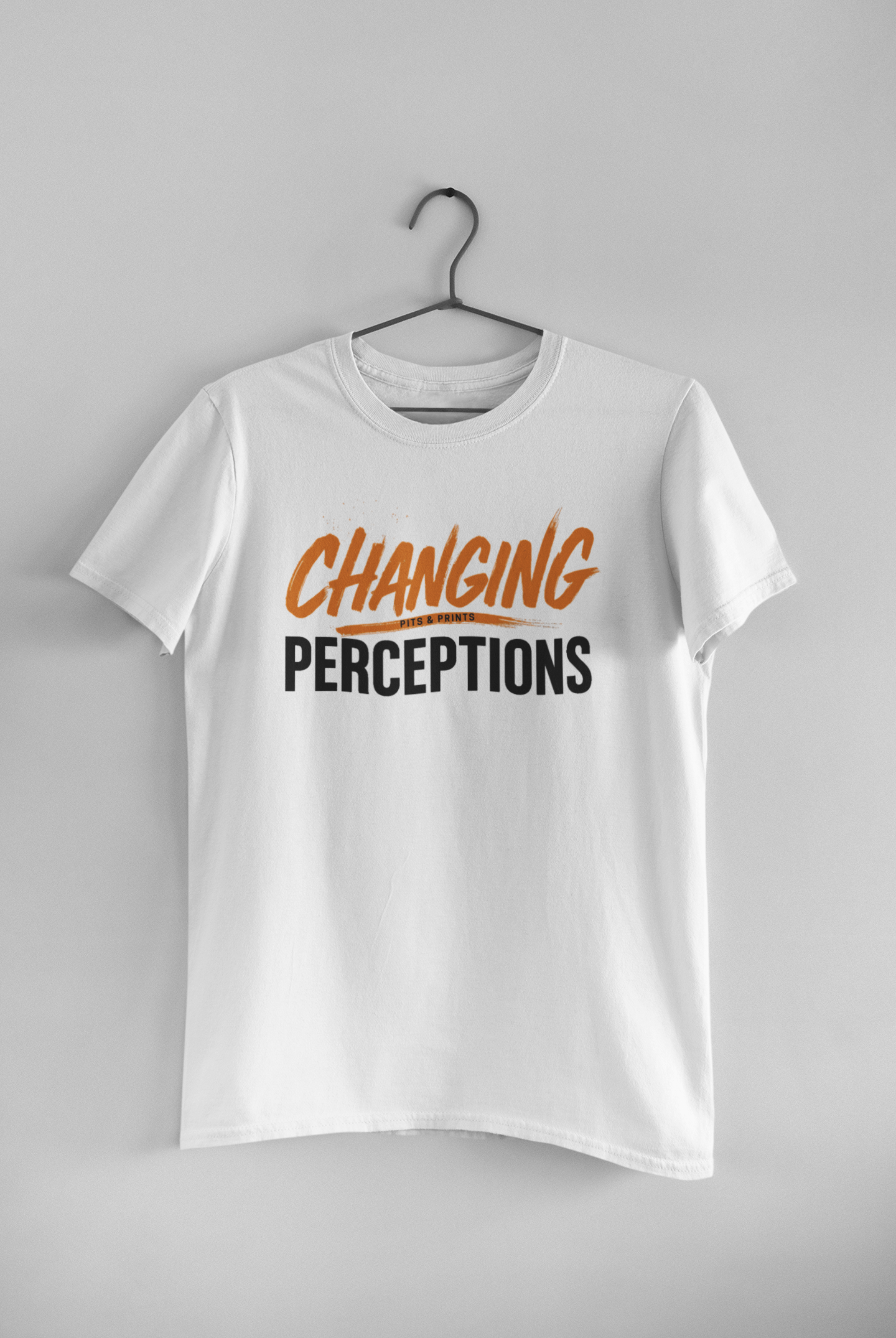White shirt with Changing Perceptions design