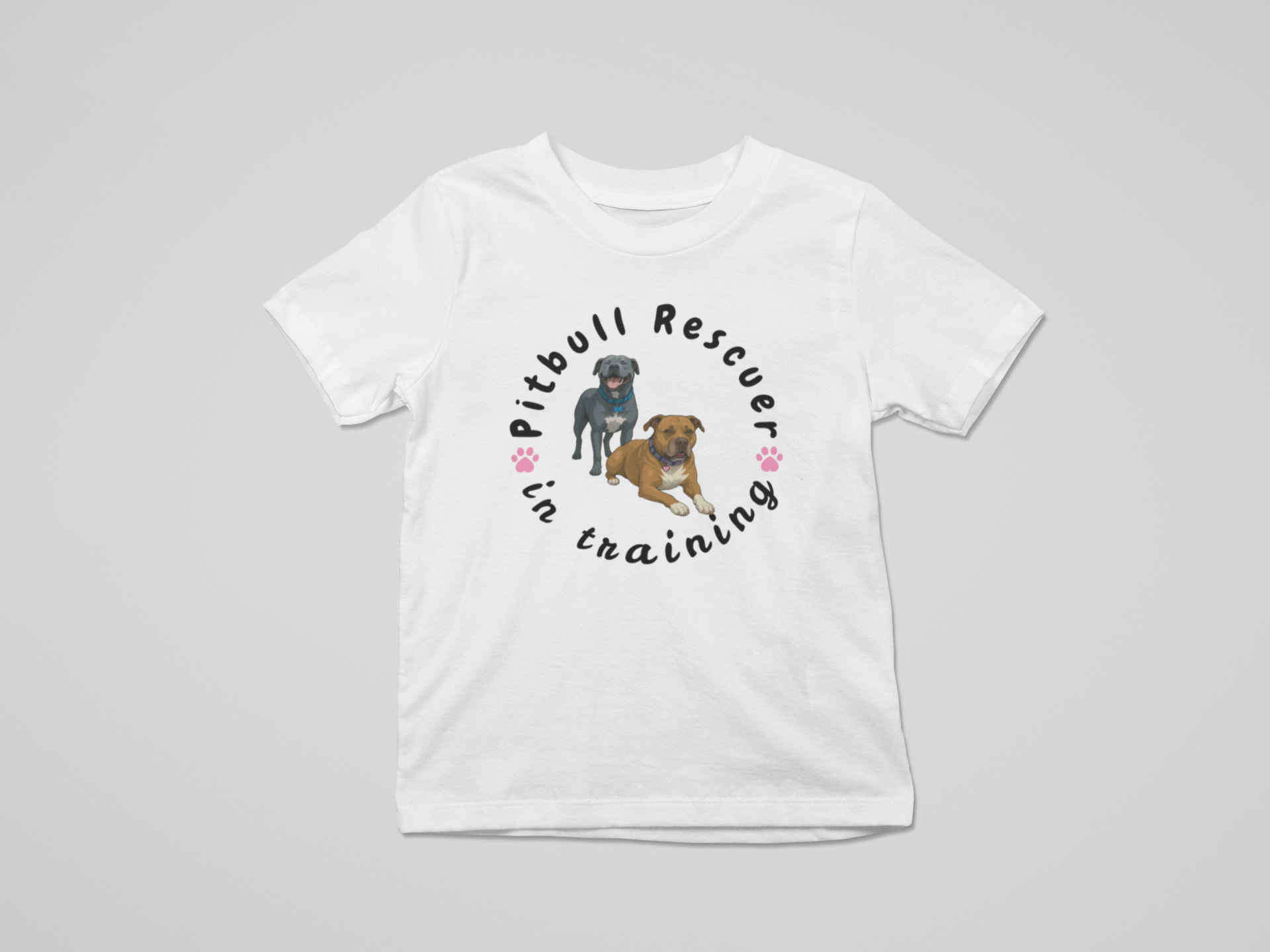 Pit Bull Rescuer In Training White Kids T-Shirt