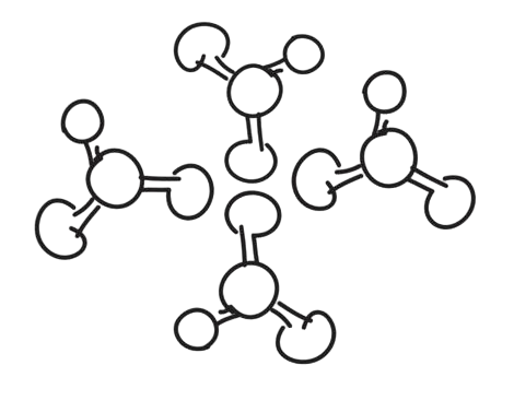 Chemical structure diagram with interconnected circles and lines.
