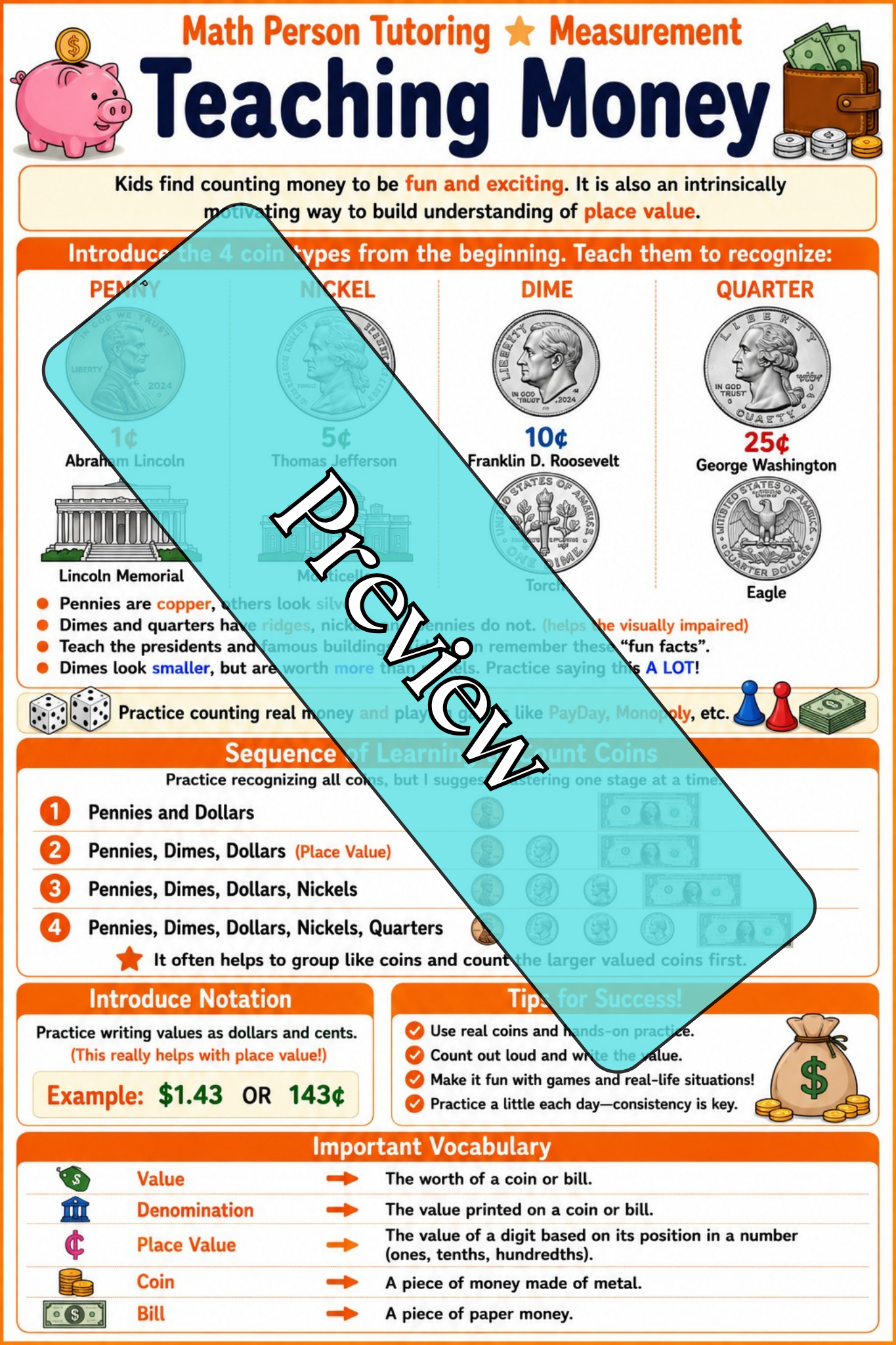 Counting Money Cheat Sheet
