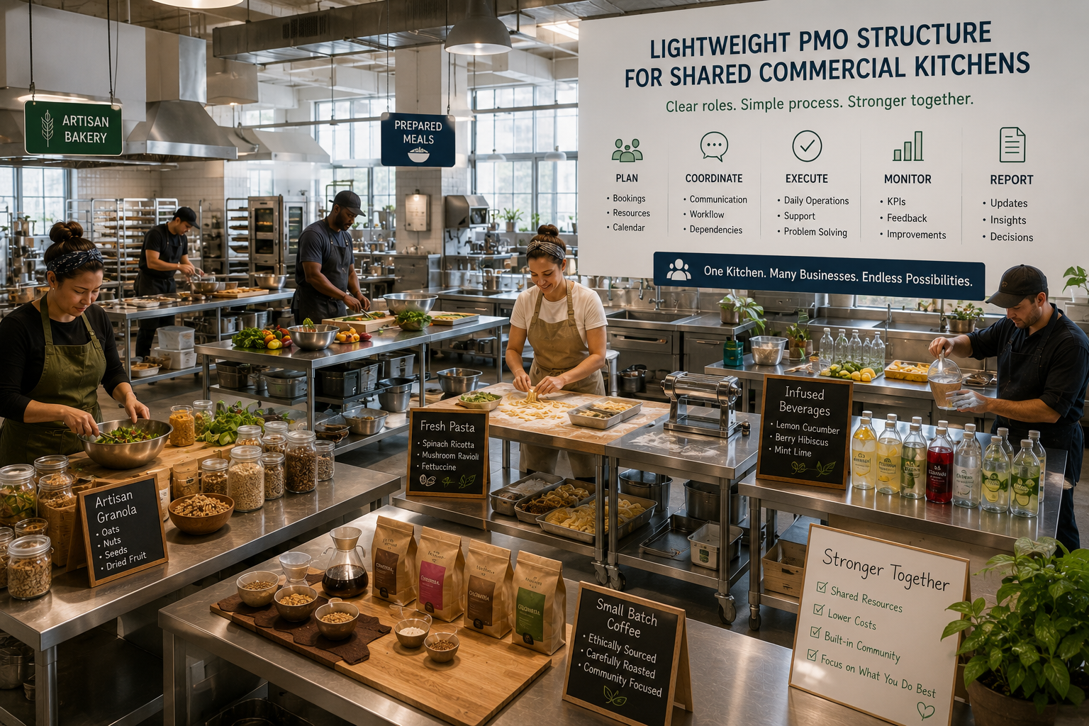 A Lightweight PMO Structure for Shared Commercial Kitchens