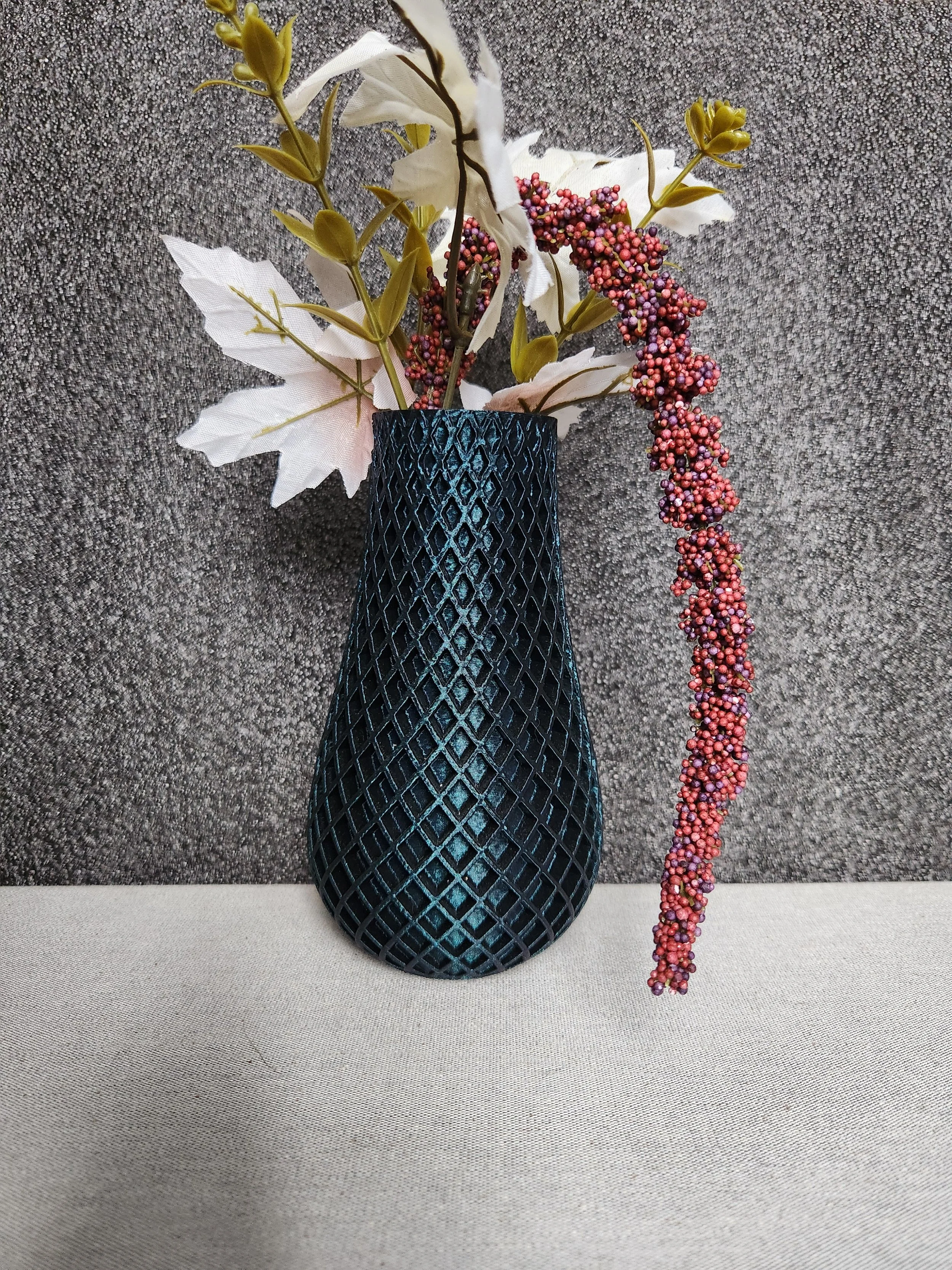 Metallic Navy Blue Vase