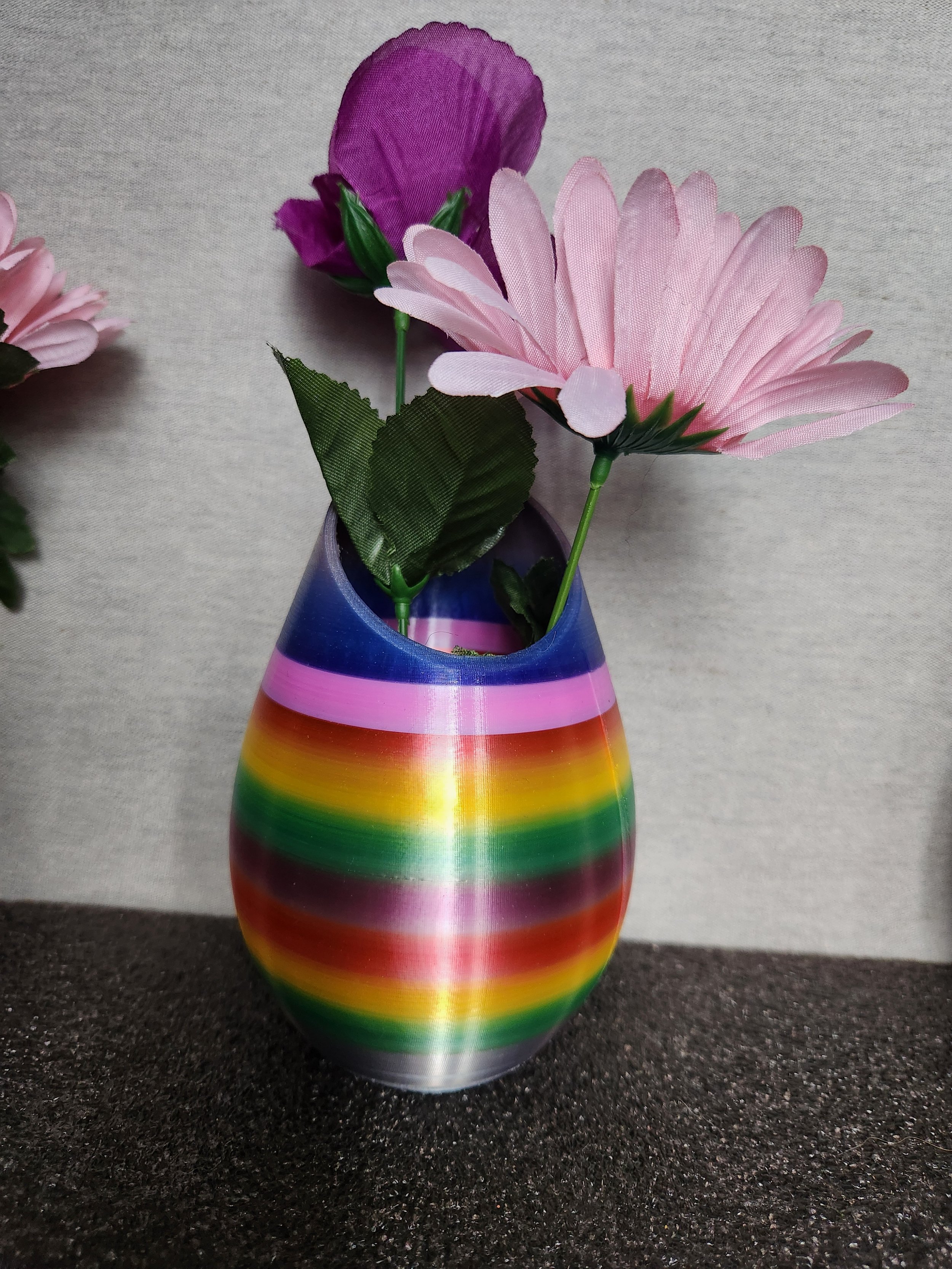 Rainbow Radiance 3D Printed Vase
