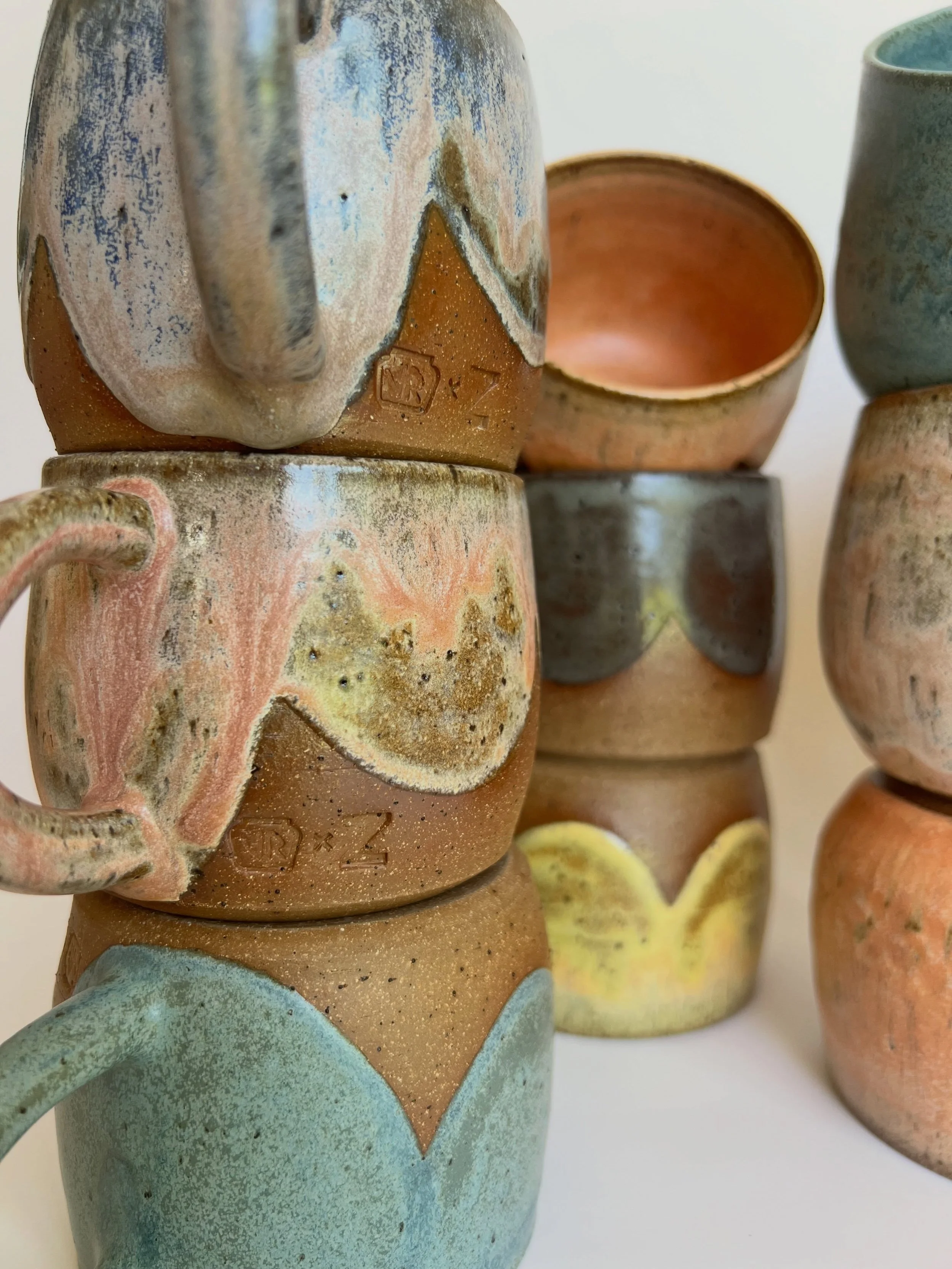 these mugs have a new home &mdash; and it's a good one! 🥰

a small collection of my handmade mugs is now living at Z Collection in Portland - which means the next time you stop in to source tile for your kitchen or bathroom, you might just get to si