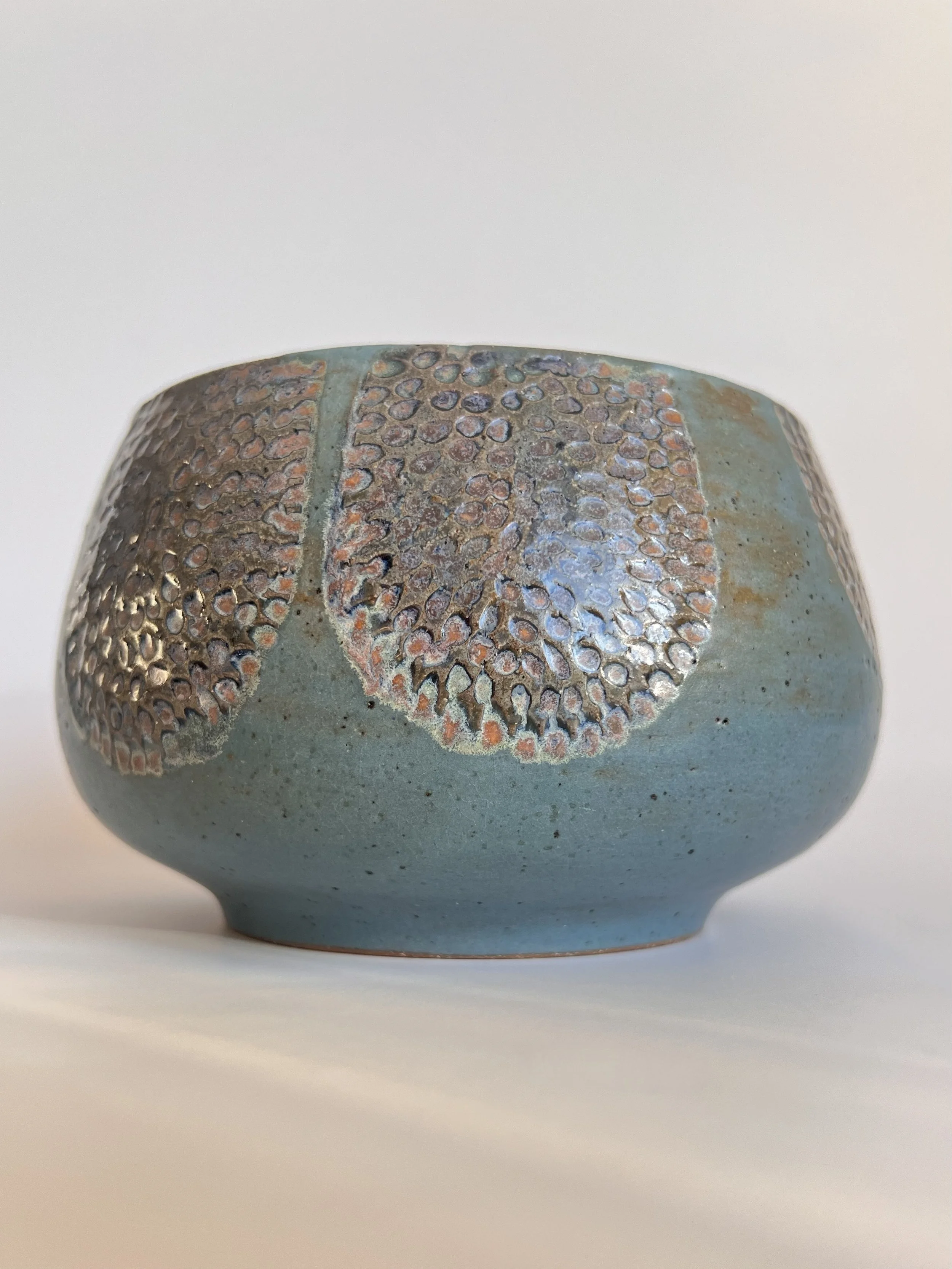 Carved Cerulean Planter