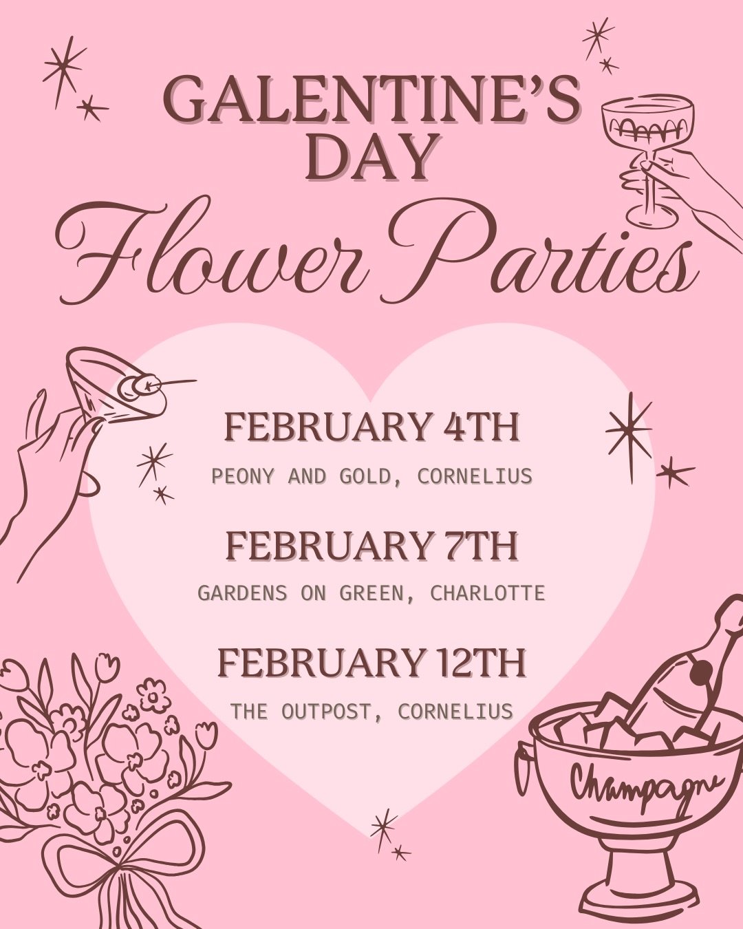 💗👯&zwj;♀️🎀 Galentine&rsquo;s day is only the BEST day of the year, so we&rsquo;re going to celebrate it 3 times! 

✨All Galentine&rsquo;s Day Flower Parties are officially live on my website, tap the link in my bio or head on over to www.theblosso