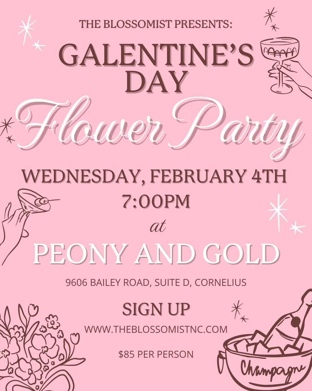 Grab your girls and let&rsquo;s celebrate Galentine&rsquo;s Day together at Peony and Gold in Cornelius! 🩷

Peony and Gold Florist &amp; Flower Delivery is a boutique floral studio based in Cornelius, North Carolina, proudly serving the Lake Norman 
