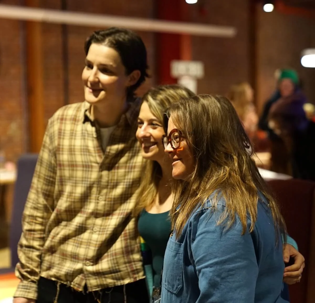 Queer artist Semler posing with two members from Central Avenue Church during a concert event in Pasadena, California