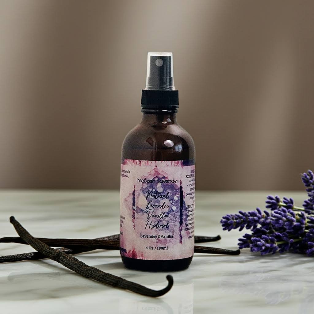 Refresh your living space with the calming and warm aroma of our Small-Batch Lavender and Vanilla Hydrosol. This aromatic botanical water is distilled on our farm to capture the soft, floral notes of lavender paired with the comforting sweetness of v