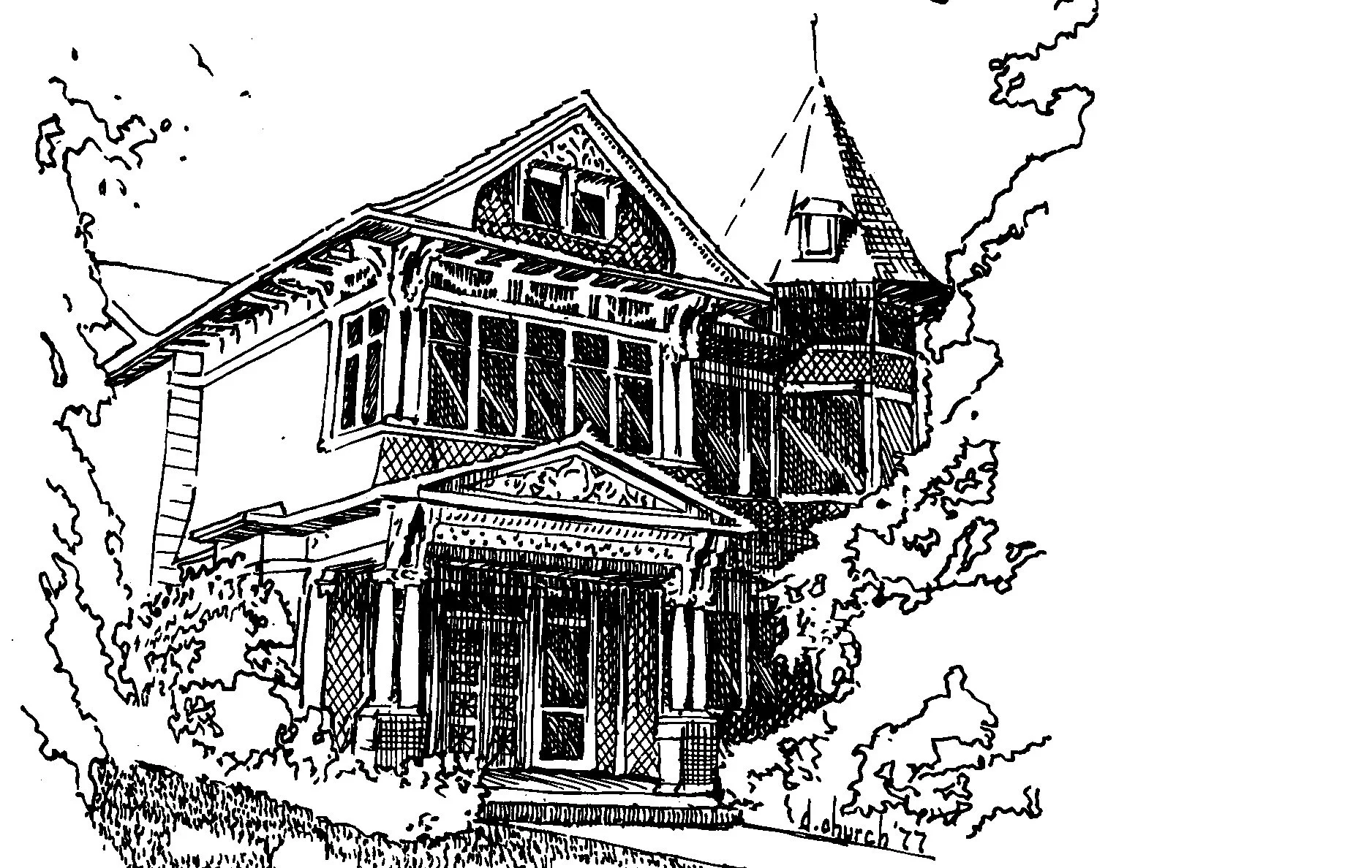 House Card Drawing; Artist & Date Unknown