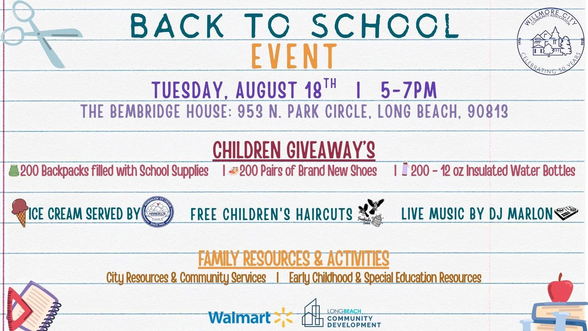 WCCA Annual Back-to-School Event