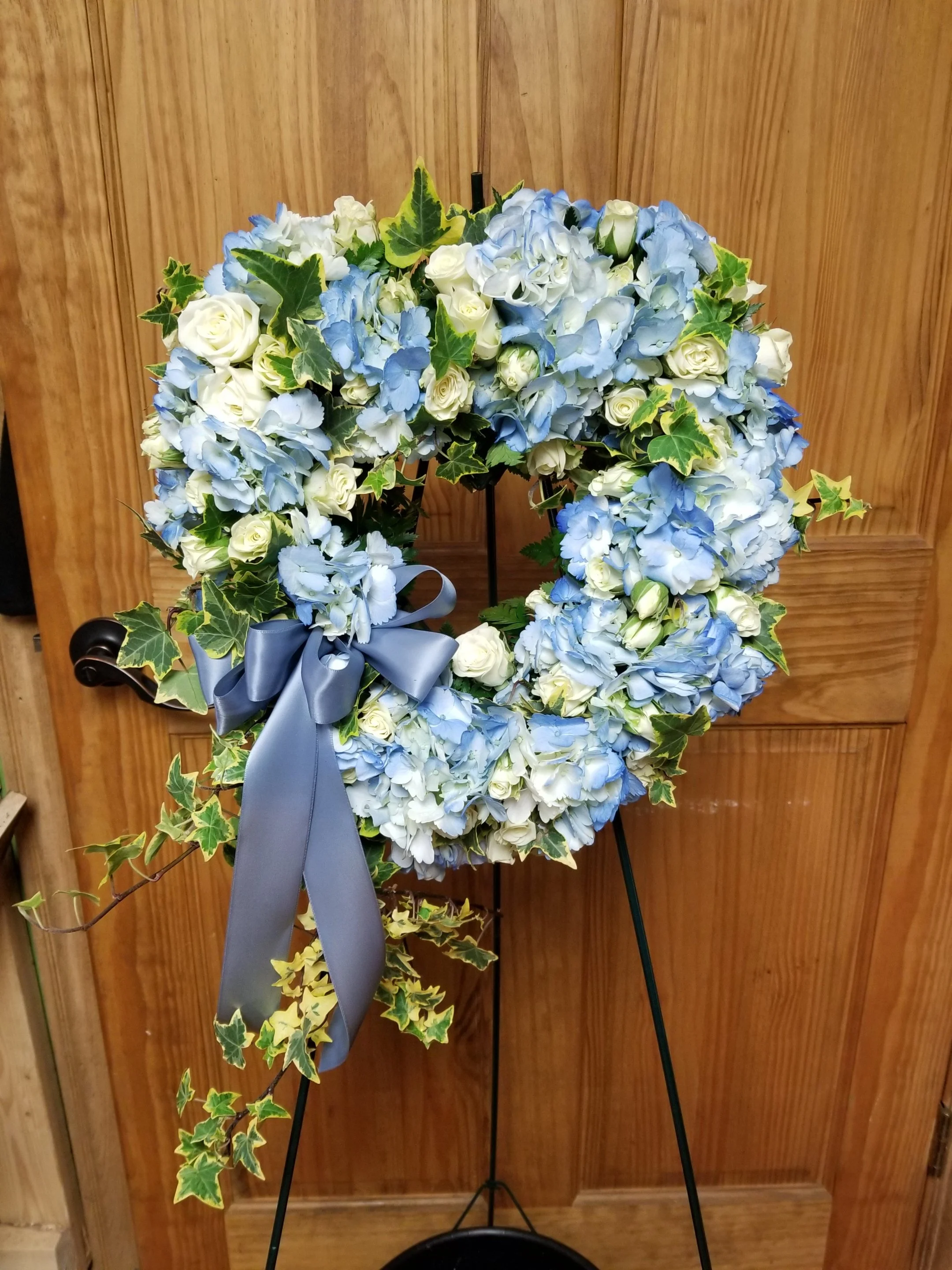 Blue Serenity Floral Wreath