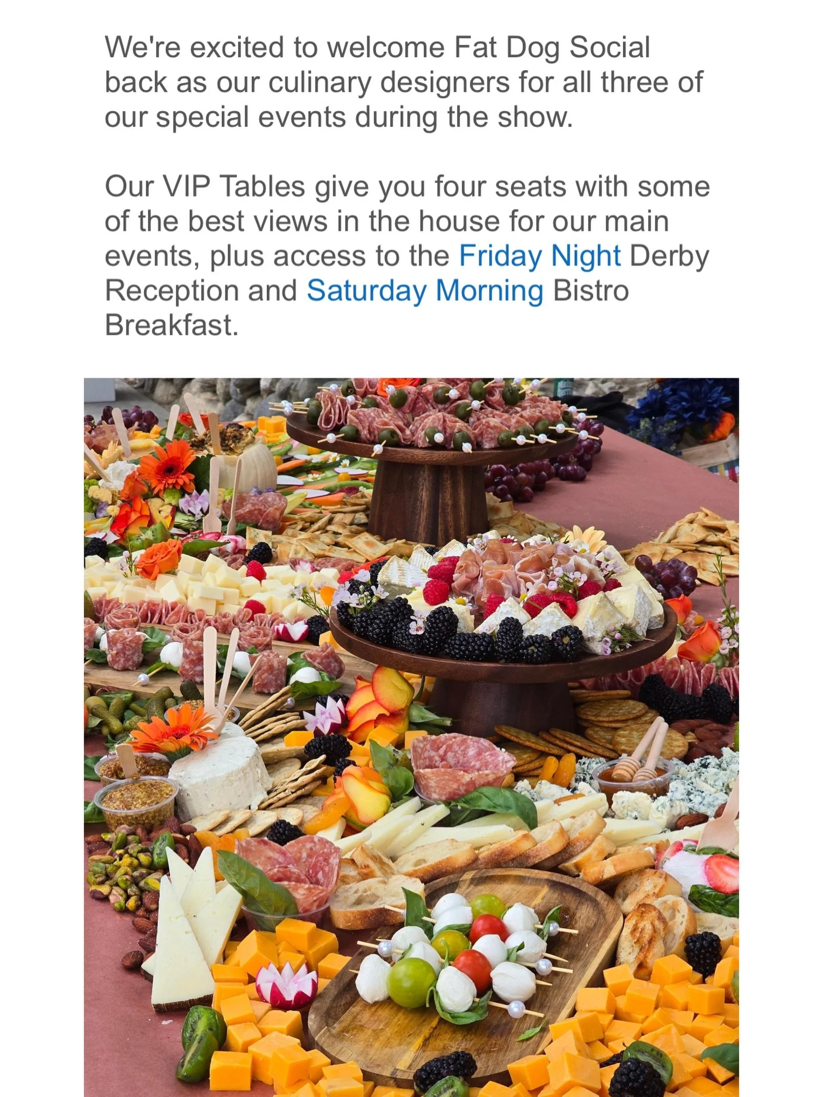 Back at Flintridge Autumn Classic! We&rsquo;re honored to return as culinary designers for all three special events at this year&rsquo;s show, September 24-27. VIP tables, Friday Night Derby Reception, Saturday Morning Bistro Breakfast, we&rsquo;re b