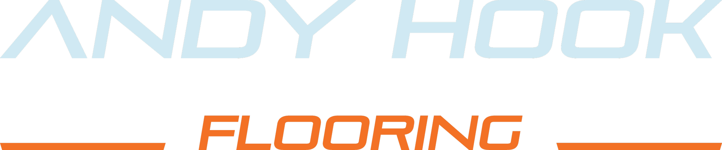 Logo for Andy Hock Flooring with stylized text in blue and orange.