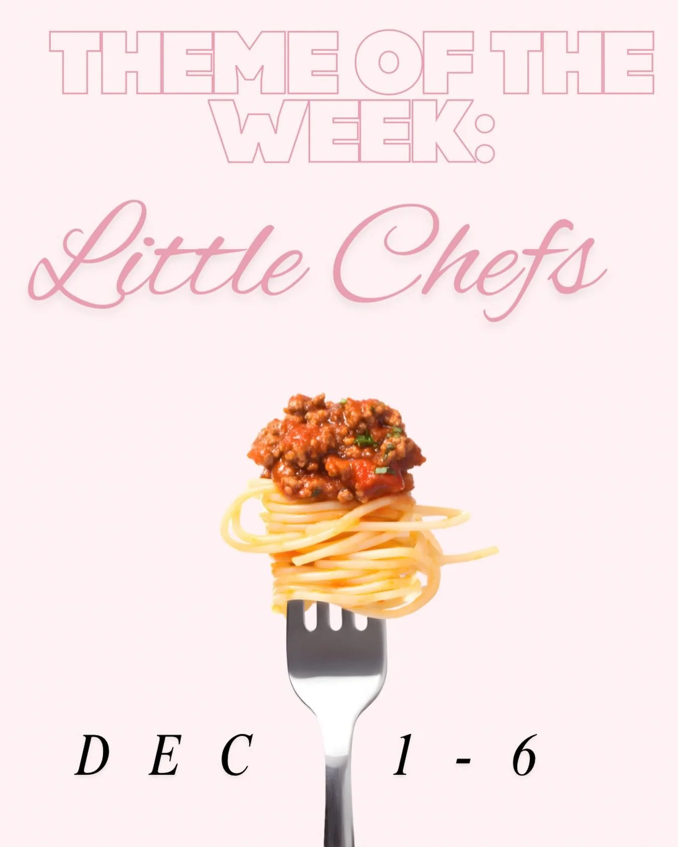 This weeks theme is&hellip; Little Chefs 🍝🥧🌮