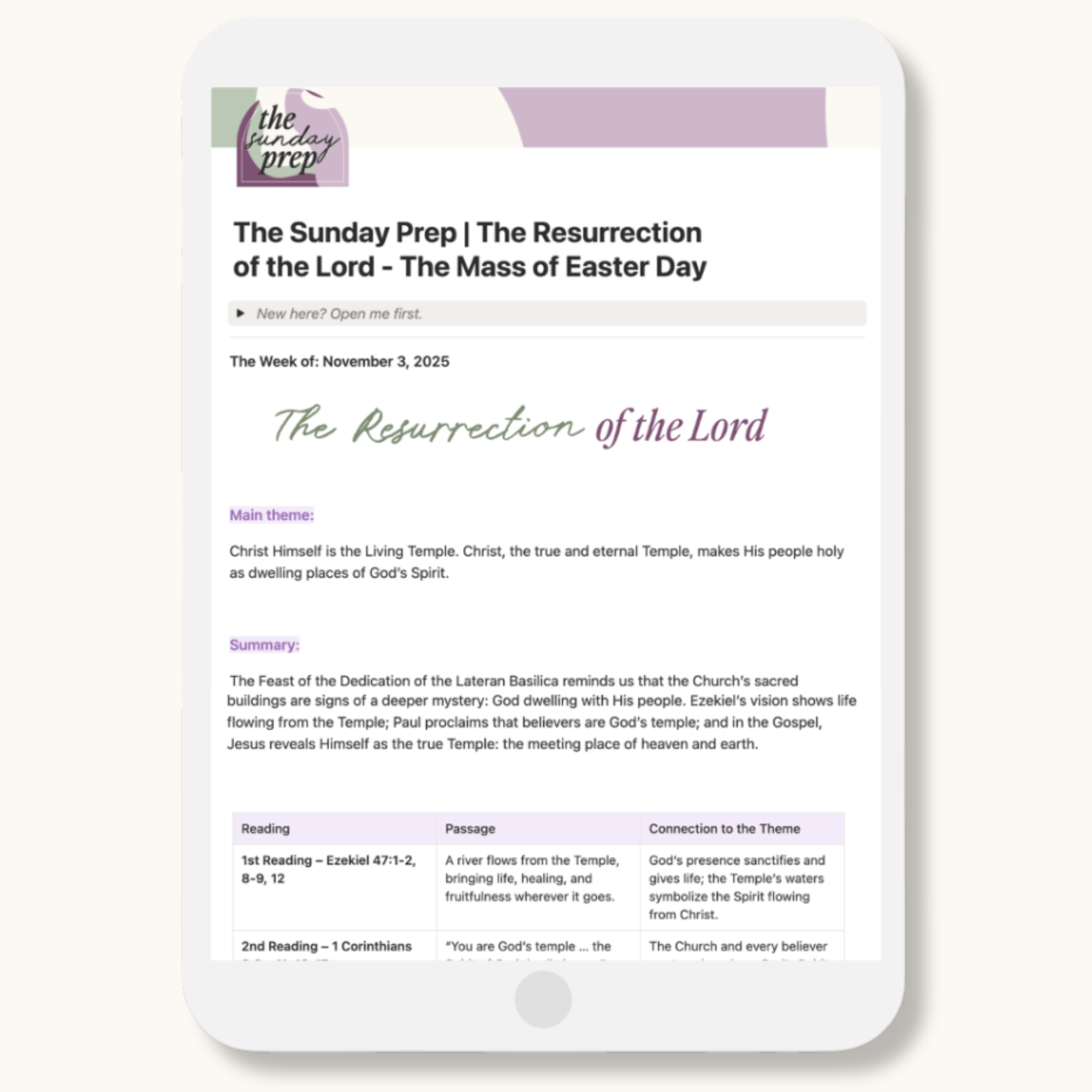 The Sunday Prep | Yearly