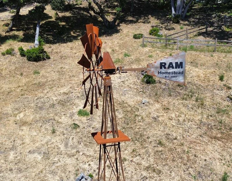 24ft Rusty Steel with 60" Fan