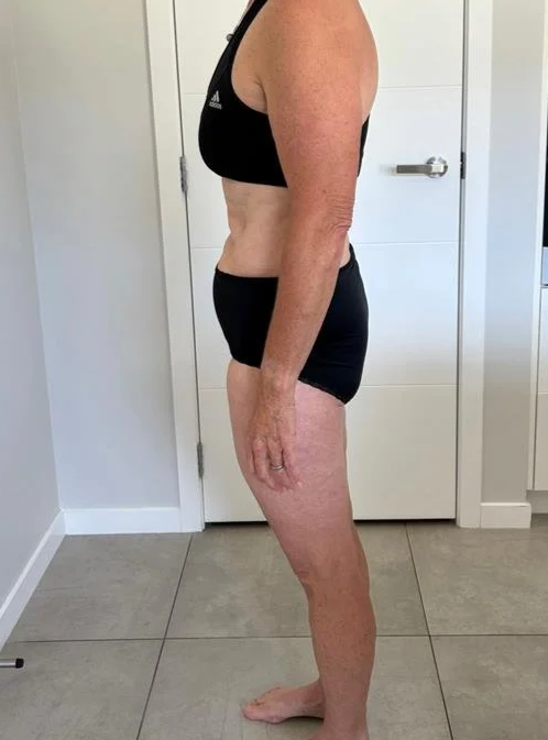 Side view after image - body transformation. Womans weight loss journey