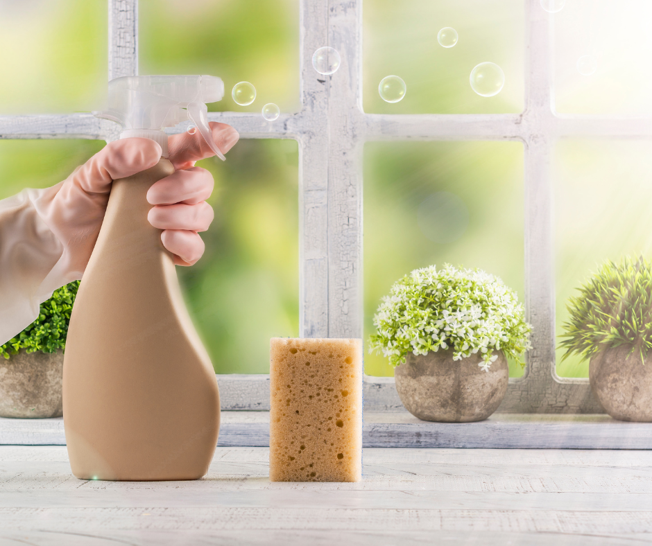 Cleaning supplies used during professional routine home cleaning services in New York and New Jersey.