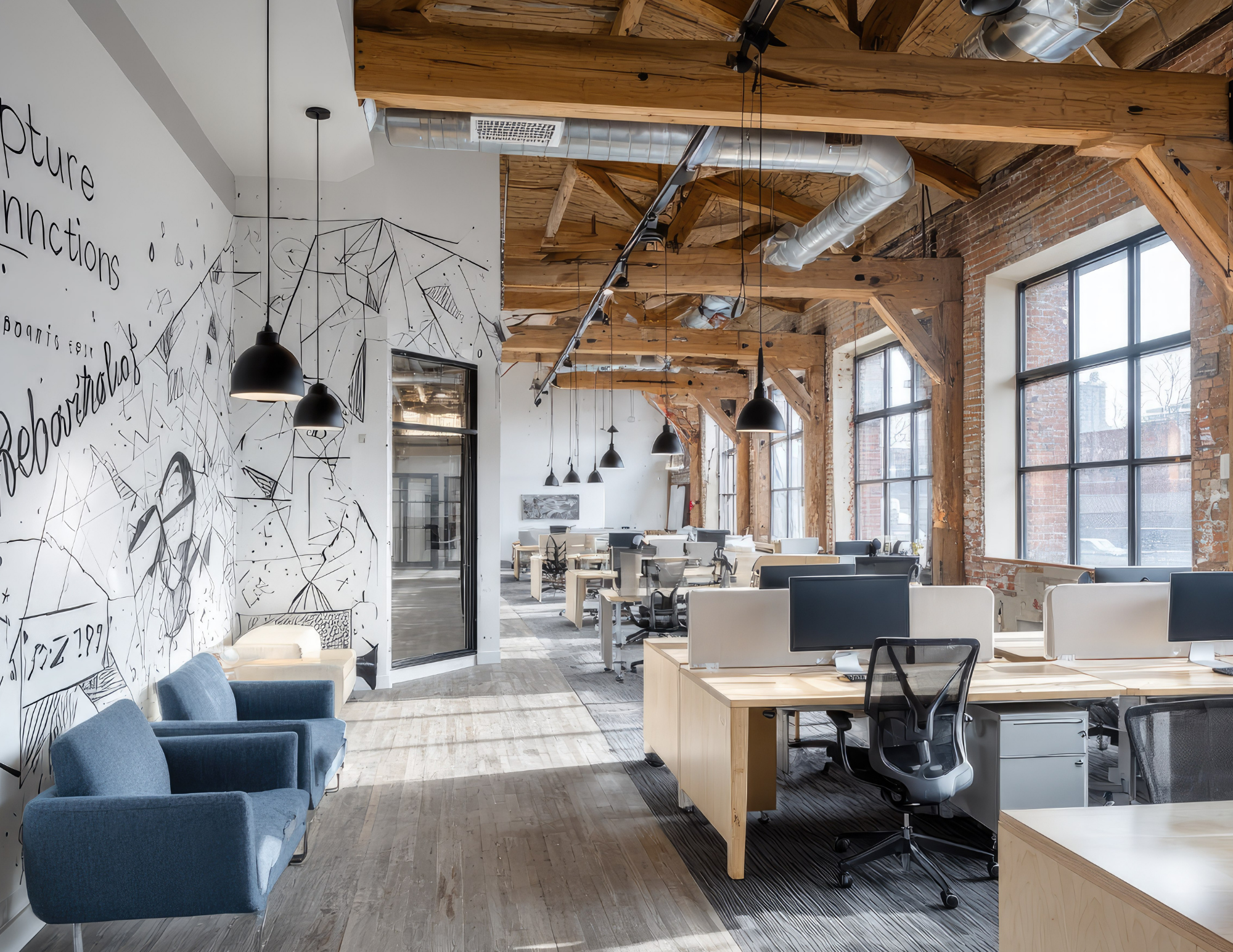 Clean and organized small to medium office space following professional commercial cleaning services in NY and NJ.